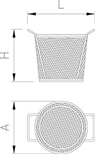 Dibujo técnico: Cesta redonda Fricosmos