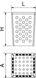 Dibujo técnico: Cestillo para cubiertos Fricosmos 113x113x89 mm