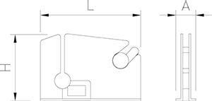 Dibujo técnico: Cierra bolsas inox Fricosmos 150x25x110 mm