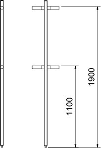 Dibujo técnico: Columna central inox para estructura de cámara de tubo Fricosmos