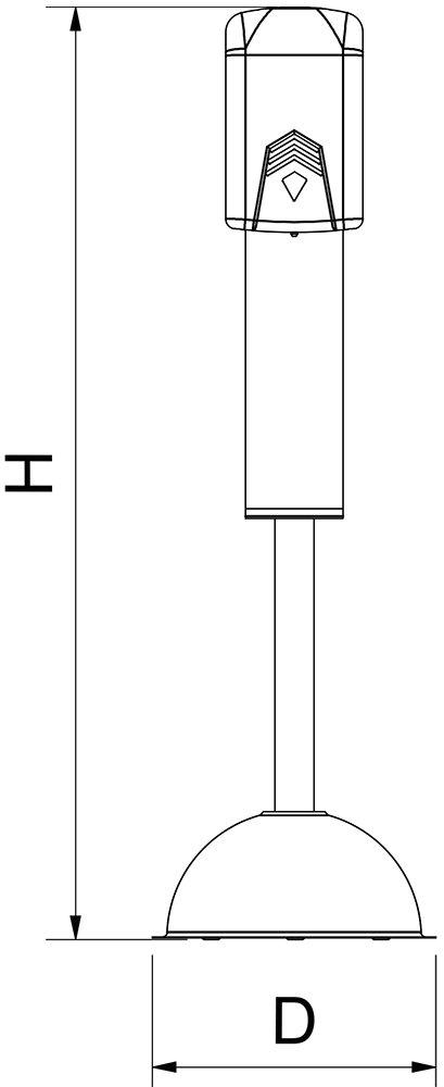 Dibujo técnico: Columna con dispensador de gel hidroalcohólico especial para niños Fricosmos