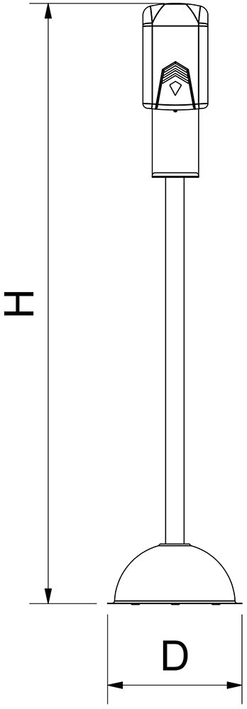 Dibujo técnico: Columna con dispensador electrónico de gel hidroalcohólico Fricosmos