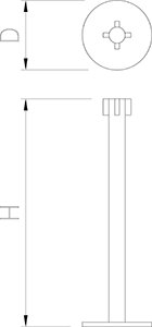 Dibujo técnico: Columna de señalización con cinta Fricosmos ø320x910 mm