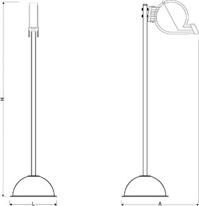 Dibujo técnico: Columna inoxidable con dispensador Su Turno Fricosmos 290x422x1245 mm
