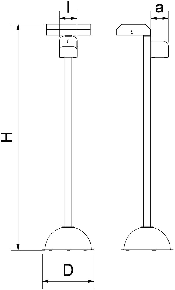 Dibujo técnico: Columna mixta para guantes y botella de gel hidroalcohólico Fricosmos