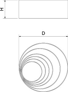 Dibujo técnico: Conjunto de 3 aros de emplatar en acero inox Fricosmos