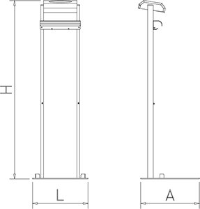 Dibujo técnico: Conjunto dispensador de guantes y bolsas colgantes Fricosmos