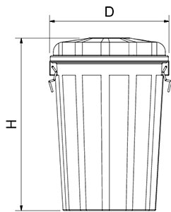 Dibujo técnico: Contenedor cilíndrico de plástico para transporte de cuchillos Fricosmos