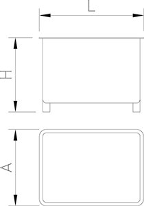 Dibujo técnico: Contenedor para hielo de 210 l Fricosmos