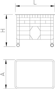 Dibujo técnico: Contenedor para transporte de hielo Fricosmos