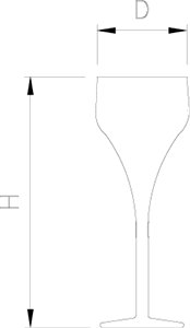Dibujo técnico: Copa de champagne o cava de policarbonato transparente Fricosmos
