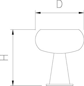 Dibujo técnico: Copa inox para helado Fricosmos ø85x110 mm