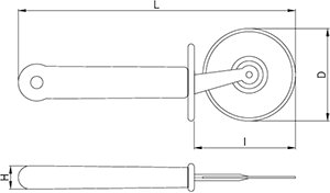 Dibujo técnico: Cortador de pizza inox Fricosmos