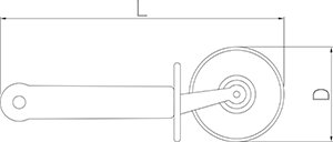 Dibujo técnico: Cortador de pizza profesional Fricosmos