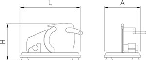 Dibujo técnico: Cortadora de fiambres manual de acero inoxidable Fricosmos