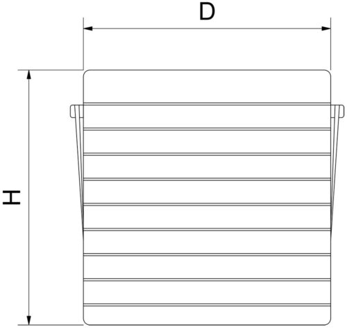 Dibujo técnico: Cubitera con tapa de acero inox Fricosmos