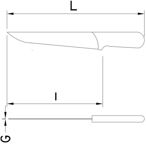 Dibujo técnico: Cuchillo carnicero Victorinox hoja 160 mm