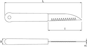 Dibujo técnico: Cuchillo decorador Fricosmos hoja 85 mm
