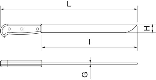 Dibujo técnico: Cuchillo deshuesador de jamón forjado Fricosmos hoja 160 mm
