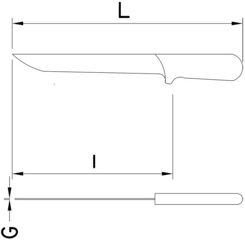Dibujo técnico: Cuchillo fileteador flexible Victorinox hoja 210 mm