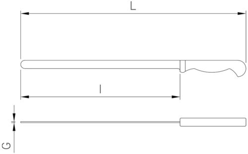 Dibujo técnico: Cuchillo jamonero Zwilling hoja 300 mm