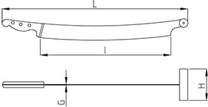 Dibujo técnico: Cuchillo para queso Fricosmos hoja 445 mm