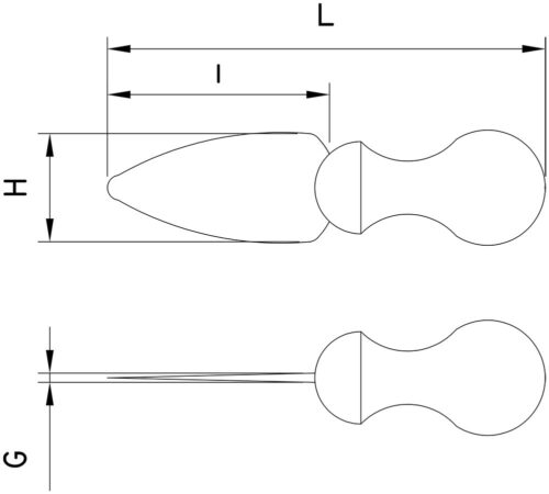 Dibujo técnico: Cuchillo para queso Pavia Fricosmos
