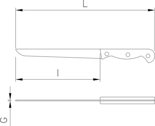 Dibujo técnico: Cuchillo pelador forjado Fricosmos hoja 90 mm