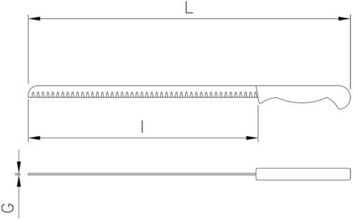 Dibujo técnico: Cuchillo salmón Victorinox hoja 300 mm