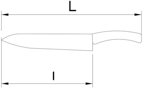 Dibujo técnico: Cuchillo trinchador GripMaster Fricosmos hoja mm