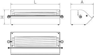 Dibujo técnico: Dispensador de film alimentario Fricosmos 500x165x110 mm