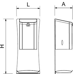 Dibujo técnico: Dispensador de gel hidroalcohólico automático en acero inox Fricosmos