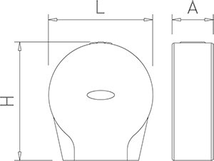 Dibujo técnico: Dispensador de rollos de papel higiénico Fricosmos