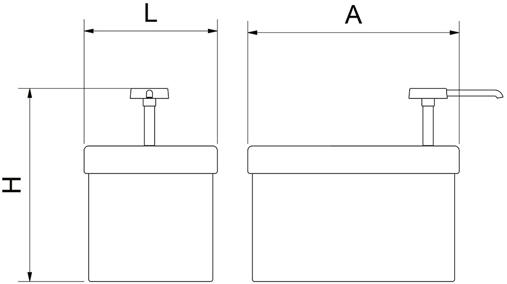 Dibujo técnico: Dispensador de salsa con dosificador Fricosmos