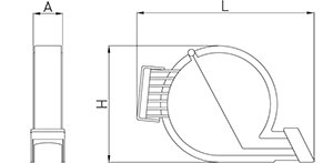 Dibujo técnico: Dispensador de tickets Su Turno Fricosmos 265x45x175 mm