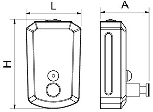 Dibujo técnico: Dosificador de jabón inox Fricosmos