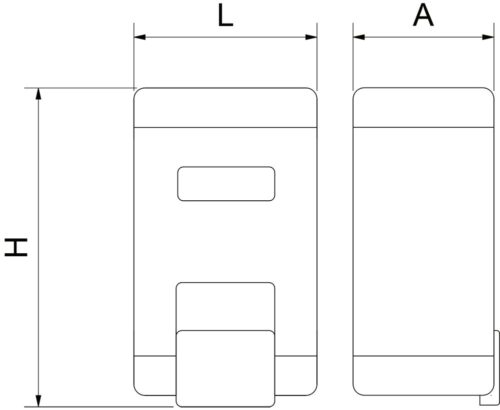 Dibujo técnico: Dosificador de jabón negro mate 1 l Serie Black Fricosmos
