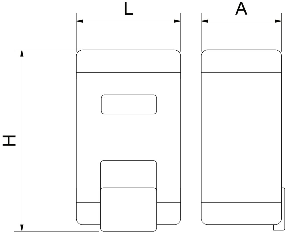Dibujo técnico: Dosificador de jabón negro mate 1 l Serie Black Fricosmos
