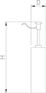 Dibujo técnico: Dosificador de salsa y recipiente inox blanco Fricosmos
