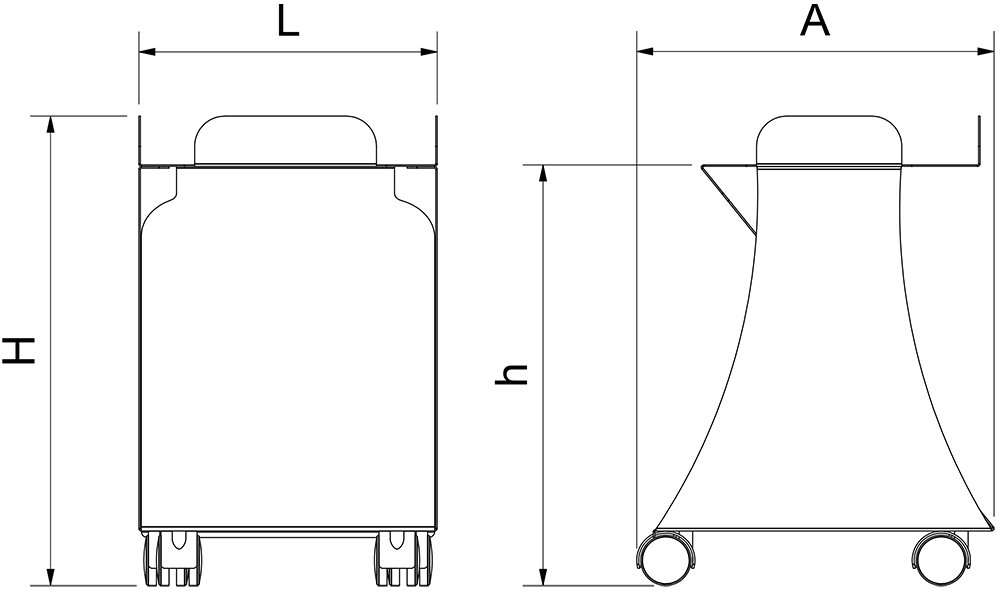 Dibujo técnico: Elevador inox para cesta de supermercado Fricosmos 297x356x467 mm