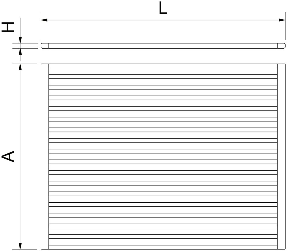 Dibujo técnico: Escurridor enrollable de acero inoxidable para fregadero Fricosmos