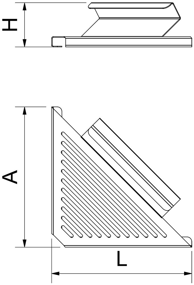 Dibujo técnico: Escurridor inox para cubetas Gastronorm Fricosmos 150x150x47 mm