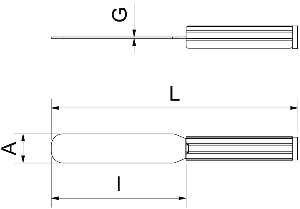 Dibujo técnico: Espátula pastelera de acero inoxidable Fricosmos