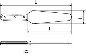 Dibujo técnico: Espátula pastelera Fricosmos
