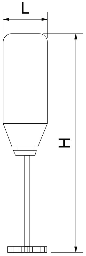 Dibujo técnico: Espumador eléctrico manual mini con soporte Fricosmos