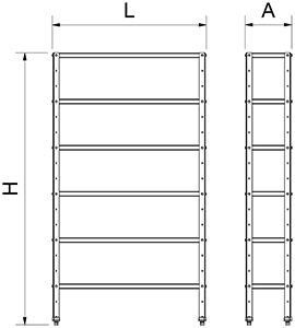 Dibujo técnico: Estantería inox para almacenaje de vino Fricosmos 800 mm
