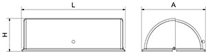 Dibujo técnico: Expositor con campana Línea Buffet Smart Fricosmos 595x494x390 mm