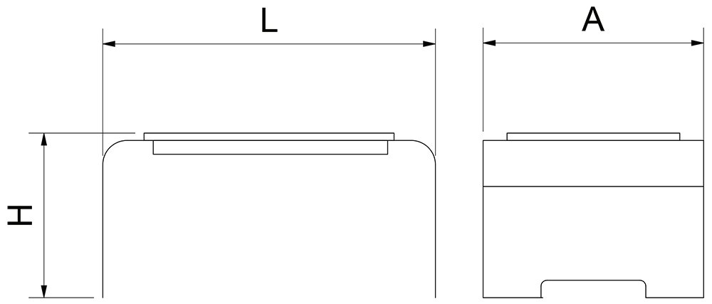 Dibujo técnico: Expositor de bandejas neutro Línea Buffet Smart Fricosmos 494x338x190 mm