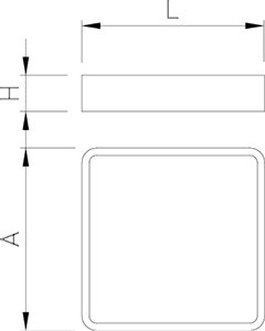 Dibujo técnico: Extensión de cesta de lavavajillas simple Fricosmos 500x500x40 mm