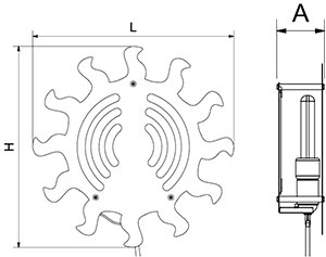 Dibujo técnico: Exterminador de insectos Eco Inox decorativo estrella Fricosmos